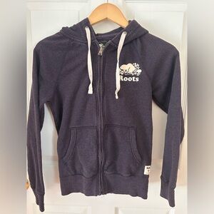 Roots ladies XXS zippered hooded sweatshirt.